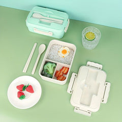 Plastic Lunch Box With Tableware Outdoor Sealed Fresh keeping Box