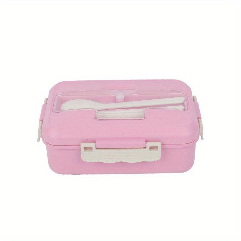 Plastic Lunch Box With Tableware Outdoor Sealed Fresh keeping Box