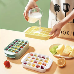 BPA-Free Mini Portable Ice Cube Tray with Lid - Silicone Ice Ball Maker