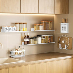 1pc Wall Mount Spice Rack Organizer 15 Hanging Shelf Seasoning Holder