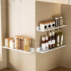1pc Wall Mount Spice Rack Organizer 15 Hanging Shelf Seasoning Holder