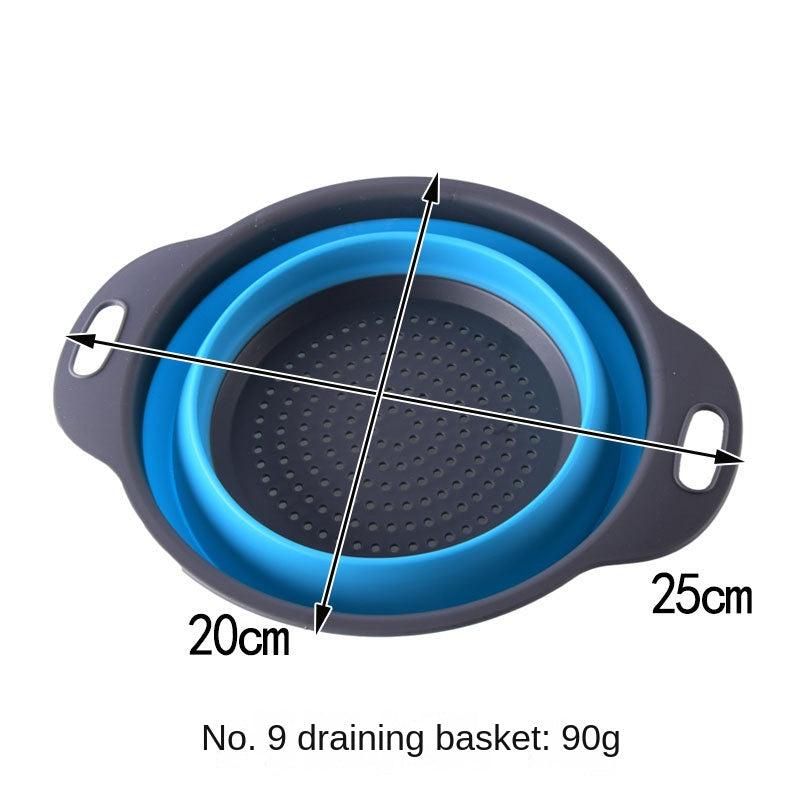 Thickened Round Silicone Basket Kitchen Filter Fruit And Vegetable Basket