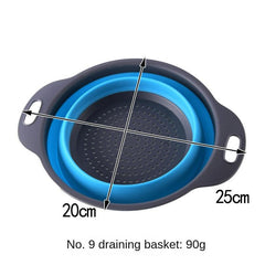 Thickened Round Silicone Basket Kitchen Filter Fruit And Vegetable Basket