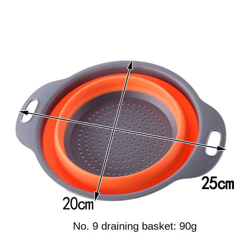 Thickened Round Silicone Basket Kitchen Filter Fruit And Vegetable Basket
