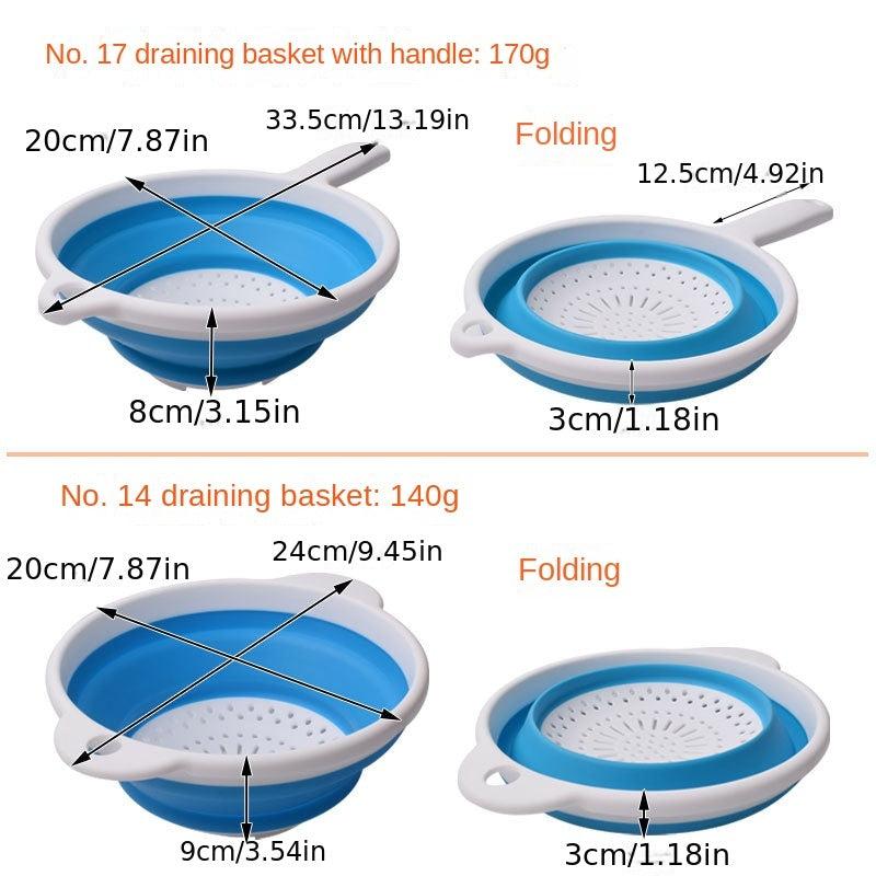 Thickened Round Silicone Basket Kitchen Filter Fruit And Vegetable Basket
