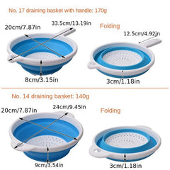 Thickened Round Silicone Basket Kitchen Filter Fruit And Vegetable Basket