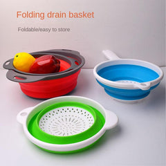 Thickened Round Silicone Basket Kitchen Filter Fruit And Vegetable Basket