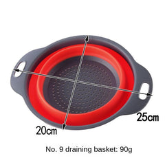 Thickened Round Silicone Basket Kitchen Filter Fruit And Vegetable Basket