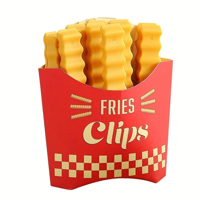 12pcs French Fries Sealing Clip Moisture-proof Household Snack Bag Supplies