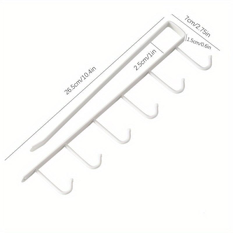 Kitchen 6 Hook Organizer Wall Mounted Multifunctional
