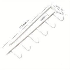 Kitchen 6 Hook Organizer Wall Mounted Multifunctional