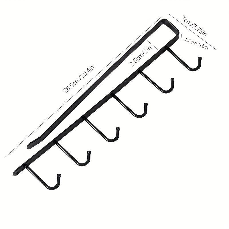 Kitchen 6 Hook Organizer Wall Mounted Multifunctional