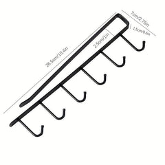 Kitchen 6 Hook Organizer Wall Mounted Multifunctional