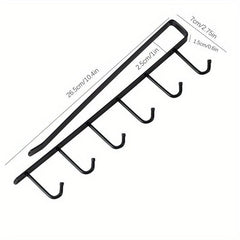 Kitchen 6 Hook Organizer Wall Mounted Multifunctional