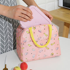 Large Capacity Cartoon Lunch Bag with Handle for School or Work