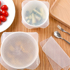 1pc Reusable Silicone Food Cover Fresh Keeping Wrap Non Stick Lid