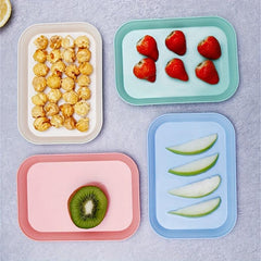4pcs Wheat Straw Snack Plate Bone Dish For Home Use