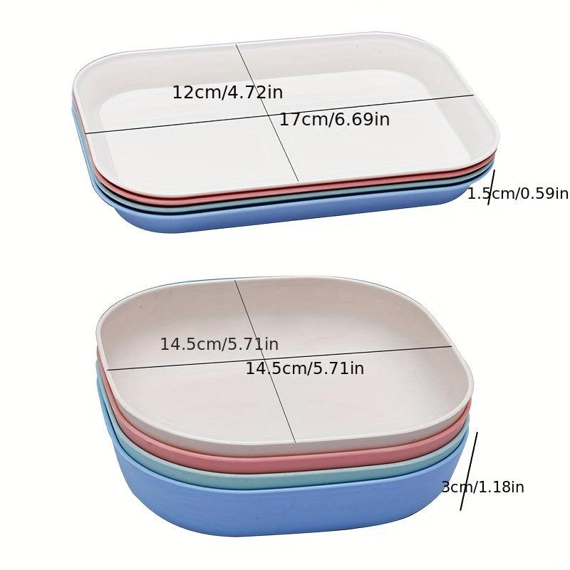 4pcs Wheat Straw Snack Plate Bone Dish For Home Use