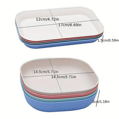 4pcs Wheat Straw Snack Plate Bone Dish For Home Use