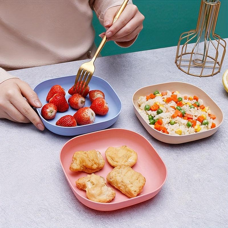 4pcs Wheat Straw Snack Plate Bone Dish For Home Use