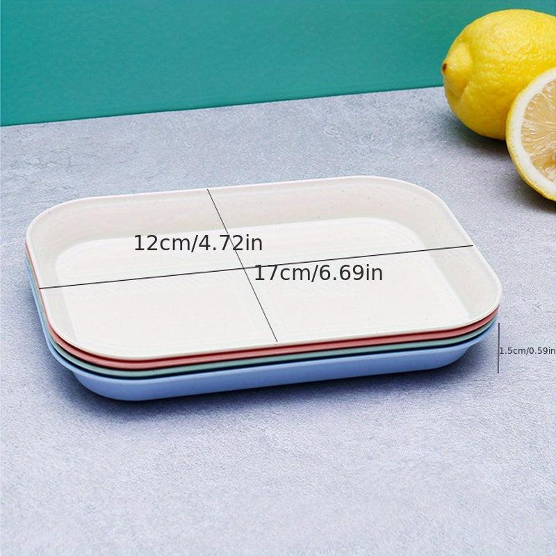4pcs Wheat Straw Snack Plate Bone Dish For Home Use