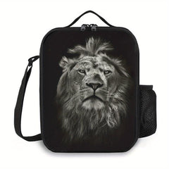 Dinosaur Cat Lion Pattern Insulated Lunch Bag with Zippers