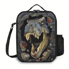Dinosaur Cat Lion Pattern Insulated Lunch Bag with Zippers