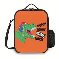 Dinosaur Cat Lion Pattern Insulated Lunch Bag with Zippers
