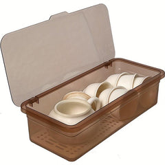 Tea Set Storage Box Large Capacity Dustproof Cutlery Holder