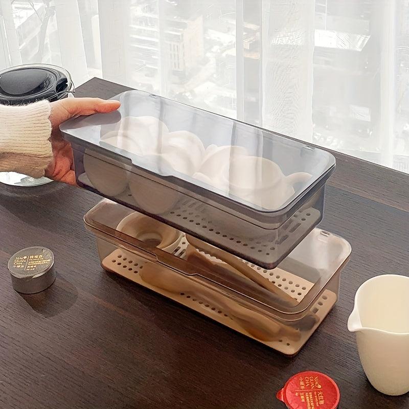 Tea Set Storage Box Large Capacity Dustproof Cutlery Holder