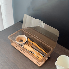 Tea Set Storage Box Large Capacity Dustproof Cutlery Holder