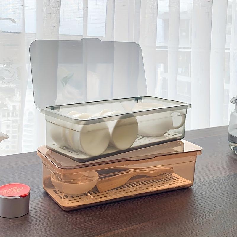 Tea Set Storage Box Large Capacity Dustproof Cutlery Holder