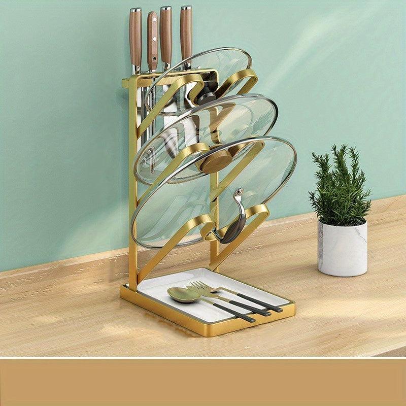 Stainless Steel Cutting Board Rack Holder Punch Pot Cover Rack