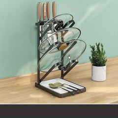 Stainless Steel Cutting Board Rack Holder Punch Pot Cover Rack