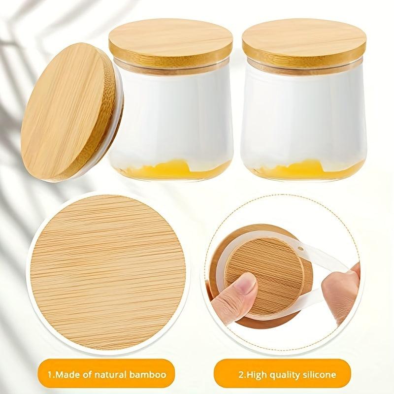 2pcs Bamboo Sealing Cover for Cups and Kettles - Kitchen Storage