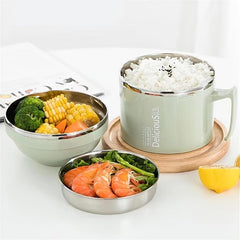 304 Stainless Steel Insulated Lunch Box Double Layer Bowl