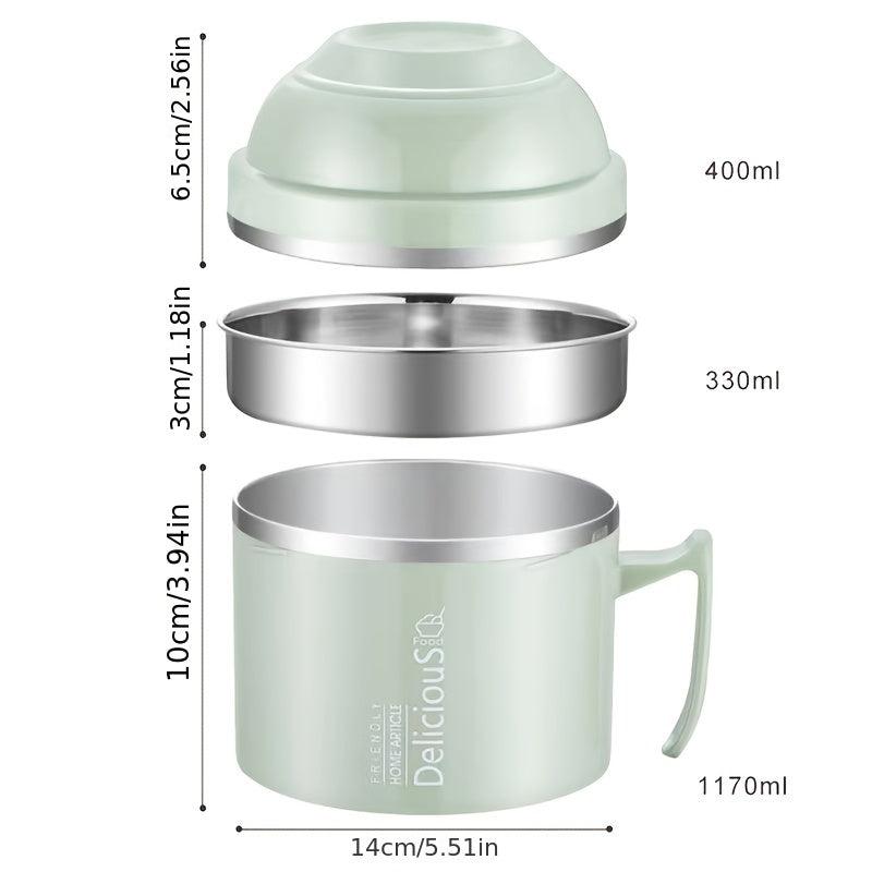 304 Stainless Steel Insulated Lunch Box Double Layer Bowl