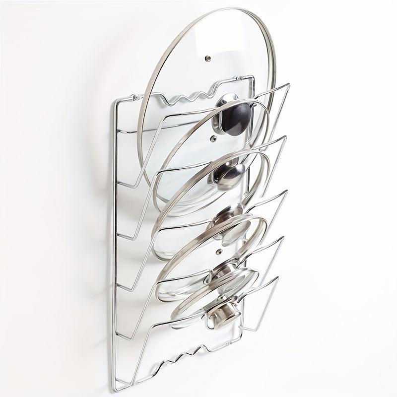 Pot Lid Holders Wall-Mounted Storage Rack Kitchen Accessories