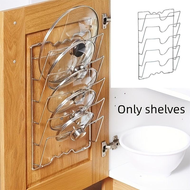 Pot Lid Holders Wall-Mounted Storage Rack Kitchen Accessories