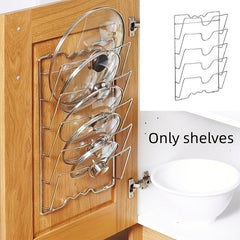 Pot Lid Holders Wall-Mounted Storage Rack Kitchen Accessories