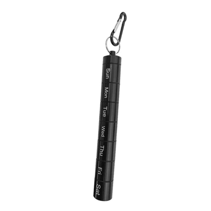 Waterproof Weekly Pill Box with Keychain for 7 Days Medicine Organizer