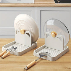 Plastic Pot Lid Rack Countertop Vertical Foldable Storage Tool