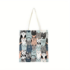 Stylish Canvas Tote Bag Eco Shopping Bag Large Capacity Folding S