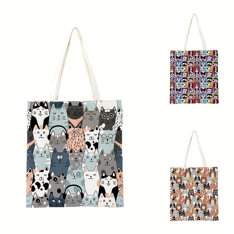 Stylish Canvas Tote Bag Eco Shopping Bag Large Capacity Folding S