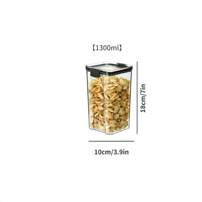 2 Pcs Clear Airtight Food Jars Moisture-proof Containers