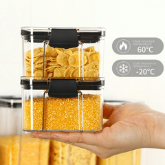 2 Pcs Clear Airtight Food Jars Moisture-proof Containers