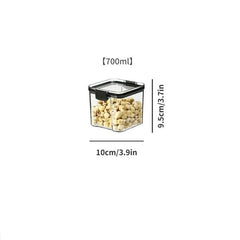 2 Pcs Clear Airtight Food Jars Moisture-proof Containers