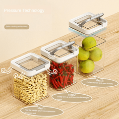2 Pcs Clear Airtight Food Jars Moisture-proof Containers