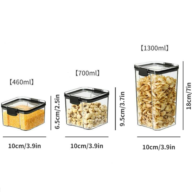 2 Pcs Clear Airtight Food Jars Moisture-proof Containers