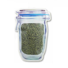 1pc Mason Jars Shaped Self Sealing Bag Moisture Proof Kitchen Organizer